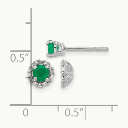 Diamond and Emerald Stud w/ Jacket Earrings — photo set