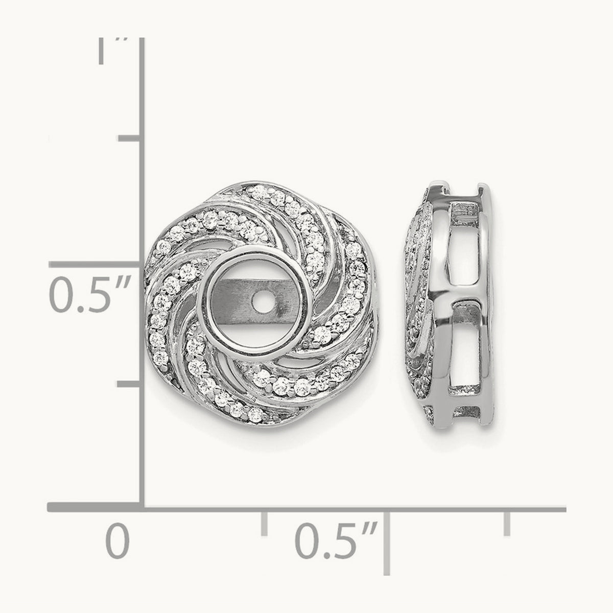 Swirl Diamond Jacket Earrings — 14K White Gold, 0.252 ct