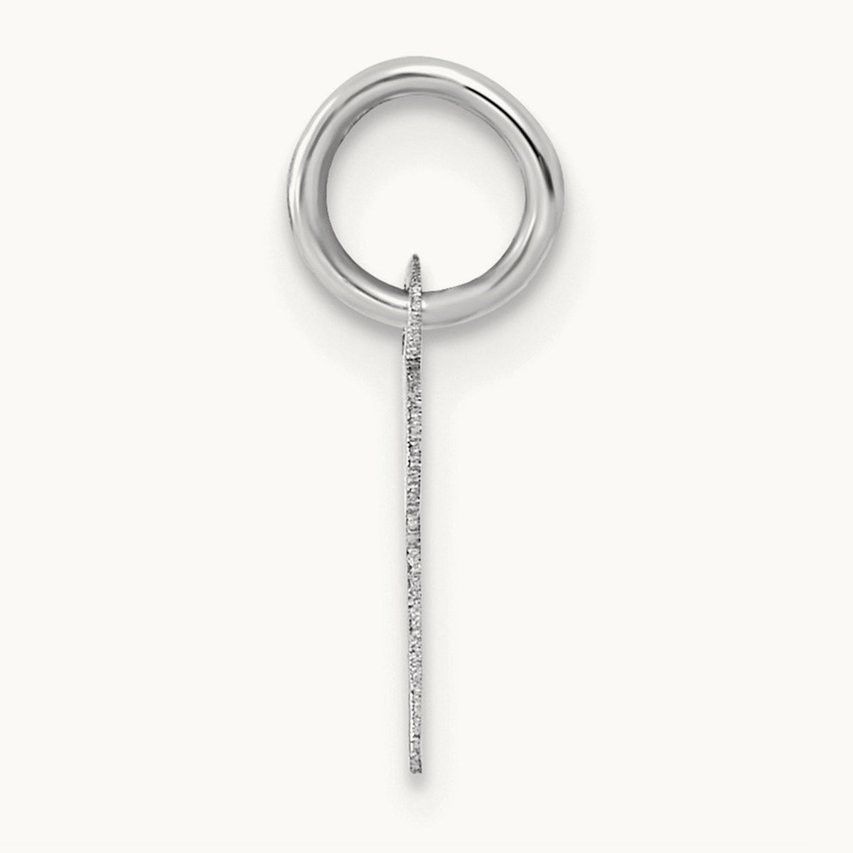 Small Script Letter X Initial Charm, 14K White Gold