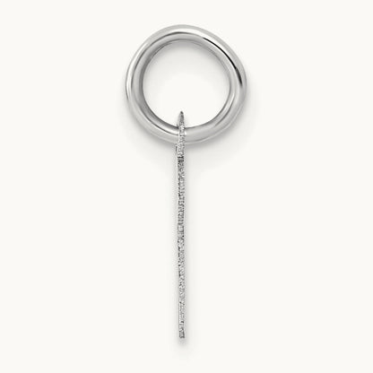Small Script Letter X Initial Charm, 14K White Gold