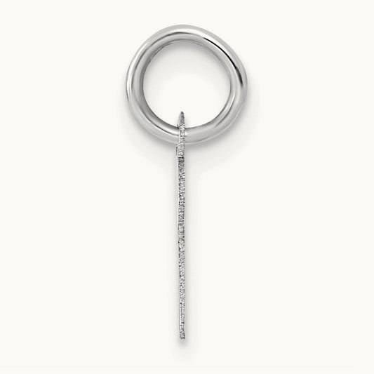 Small Script Letter X Initial Charm, 14K White Gold