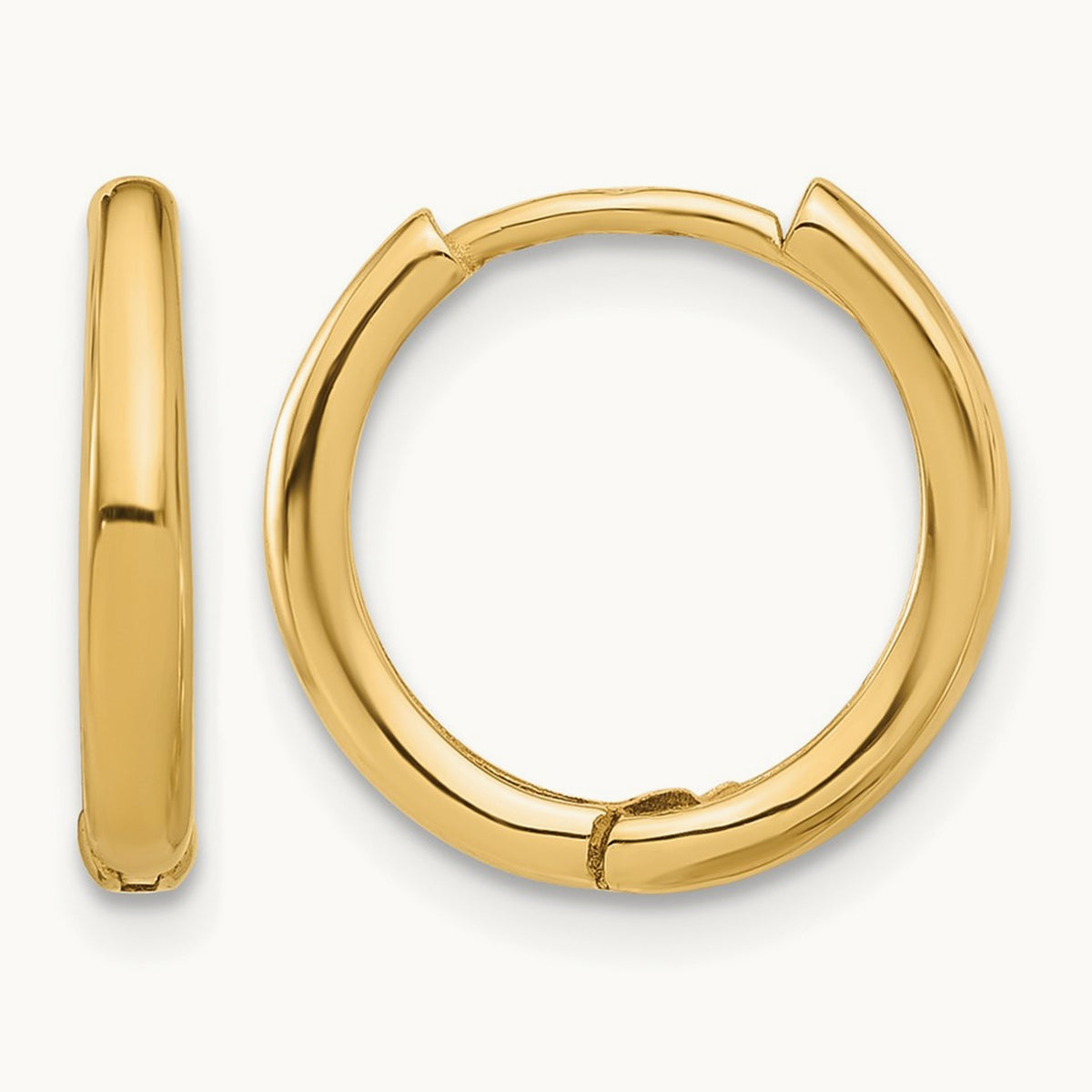 Polished Hinged Hoop Earrings — 14K Yellow Gold