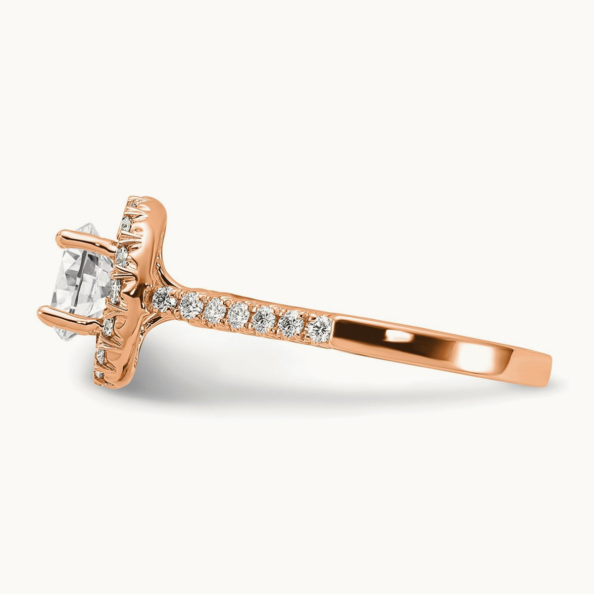 Semi-Mount Engagement Ring, 0.25-0.50 ct tw Lab-Grown Diamond — 1/2 ct (holds 1 1/2 ct center) · VS/SI (Great), 14K Rose Gold, 7