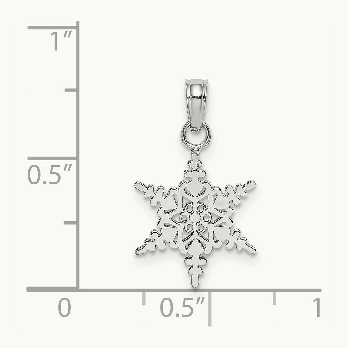 Small Snowflake Pendant — 14K White Gold