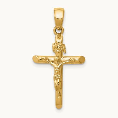 Polished Crucifix Cross Pendant, 14K