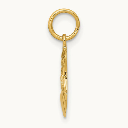 Police Badge Charm — 14K Yellow Gold