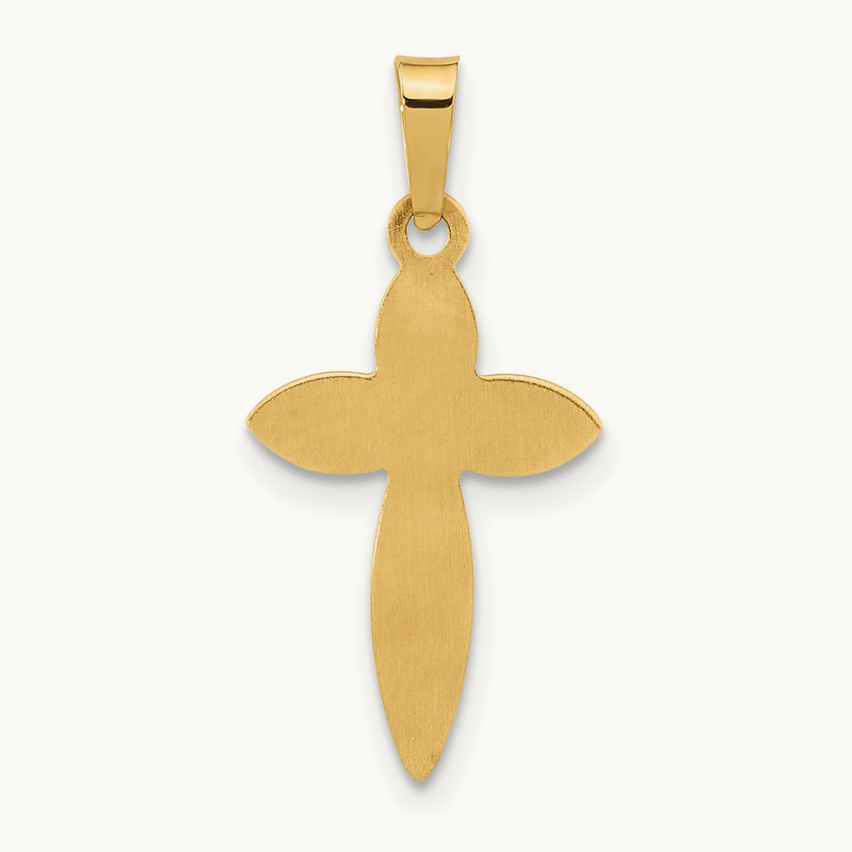 Polished and Beaded Hollow Edge Passion Cross Pendant — 24.2mm