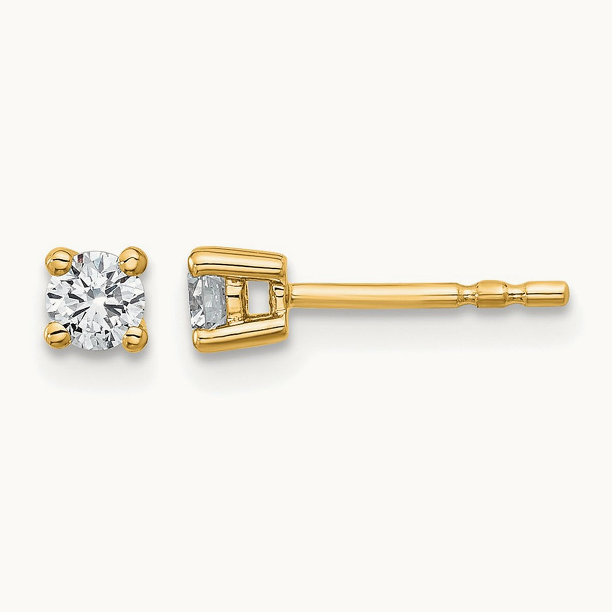 Round Heavyweight Stud Earrings, 0.10-7.00 ct tw Lab-Grown Diamond — 1/4 ct, 14K Yellow Gold