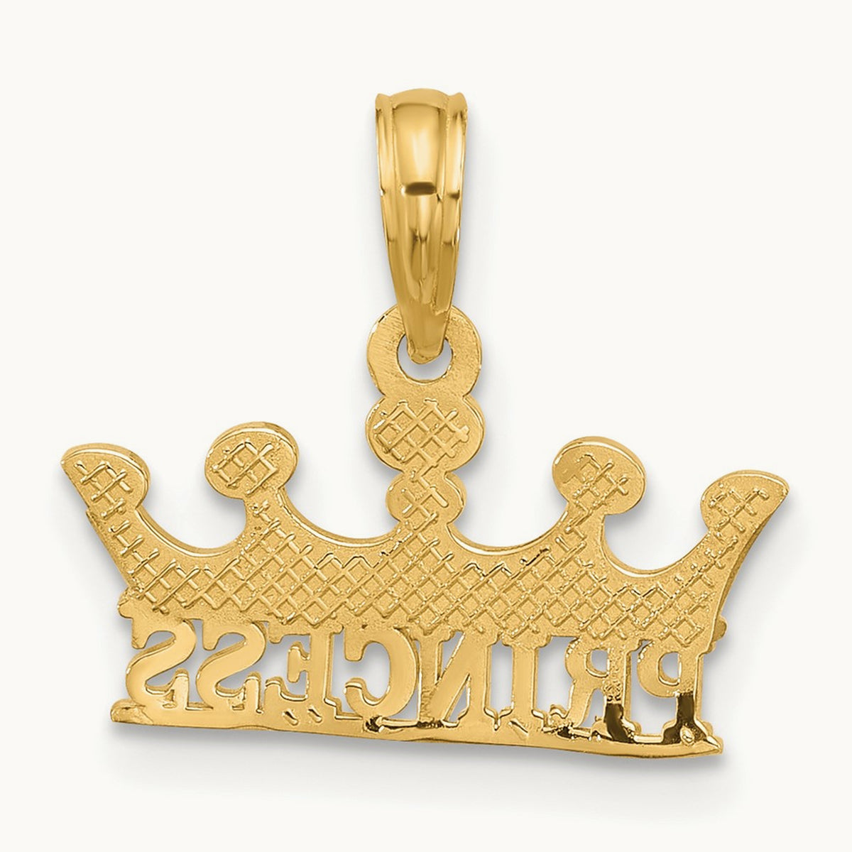 Polished PRINCESS Crown Charm, 14K