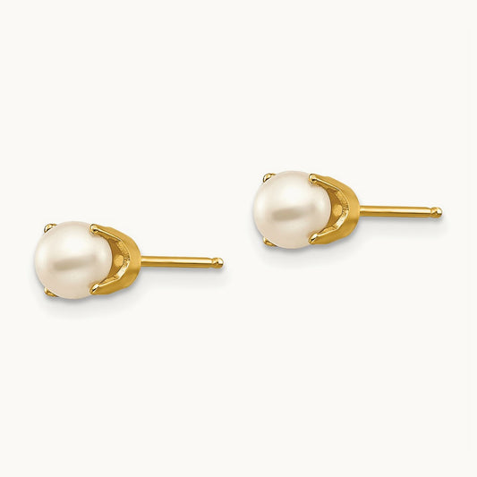 FW Cultured Pearl Earrings-June, 5mm, 14K