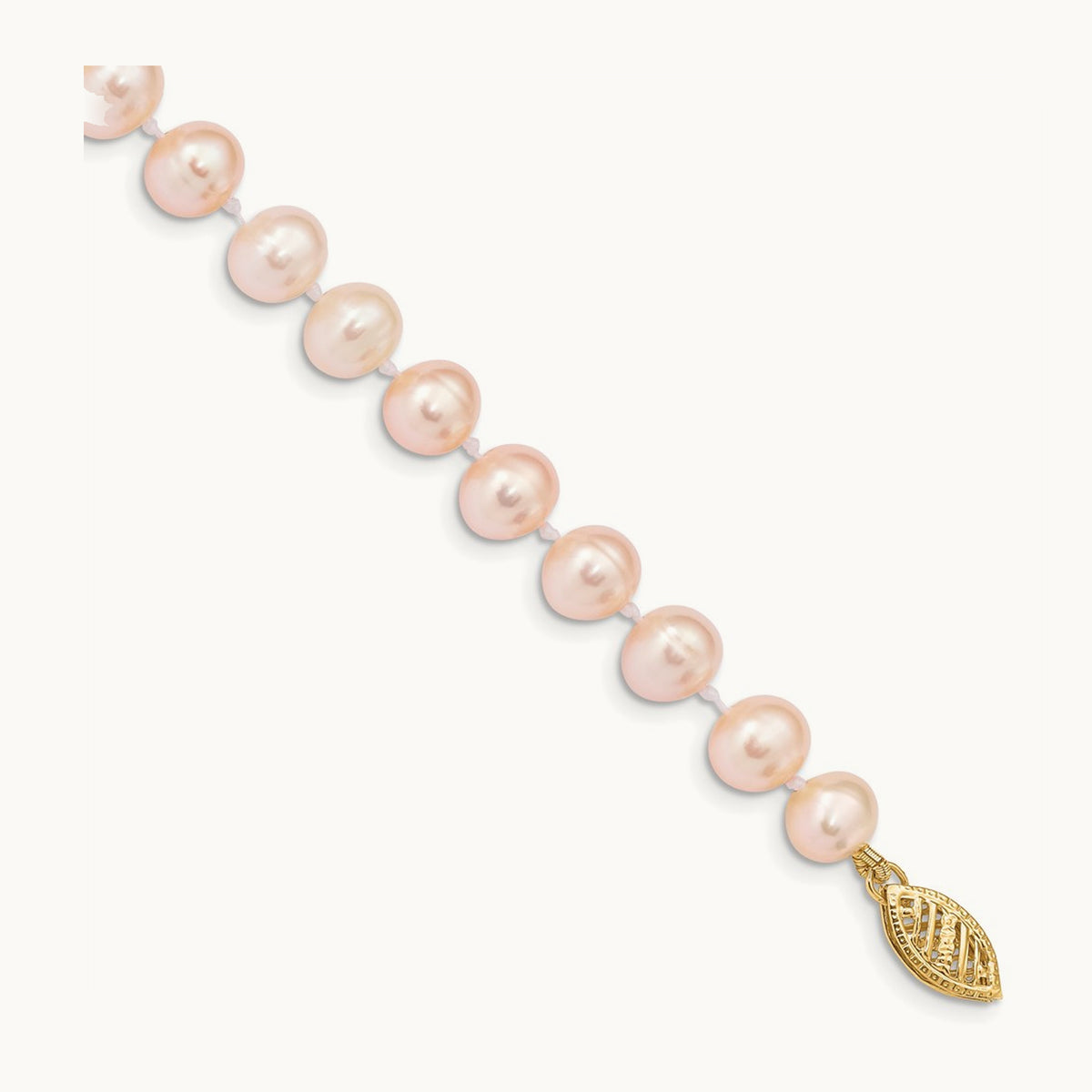 6- Pink Near Round Freshwater Cultured Pearl Bracelet, 7mm, 14K