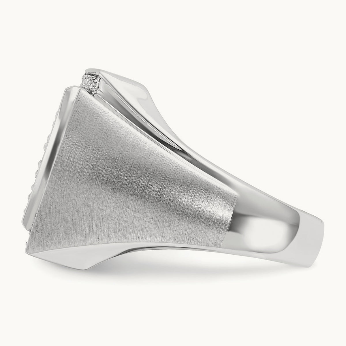 IBGoodman Men's Polished & Satin Diamond Cluster Ring, 14K White Gold