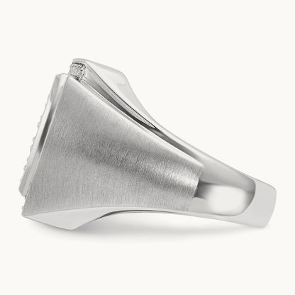 IBGoodman Men's Polished & Satin Diamond Cluster Ring, 14K White Gold