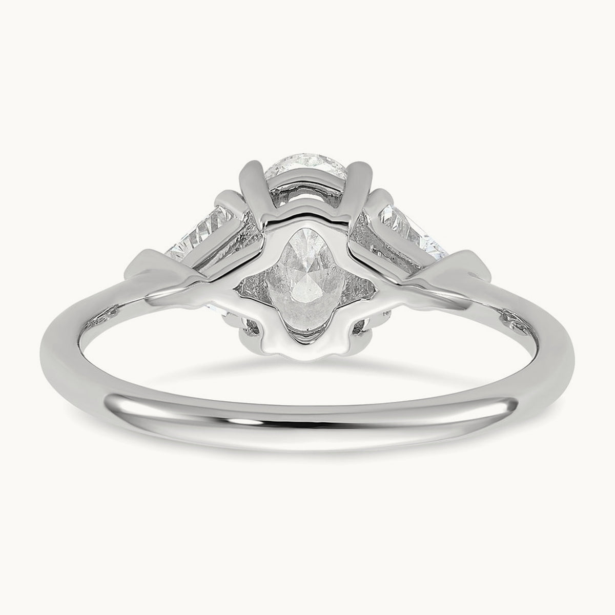 Oval & Trillion 3 Stone Engagement Ring, 1.50-4.00 ct tw Lab-Grown Diamond — 1 1/2 ct, 14K White Gold