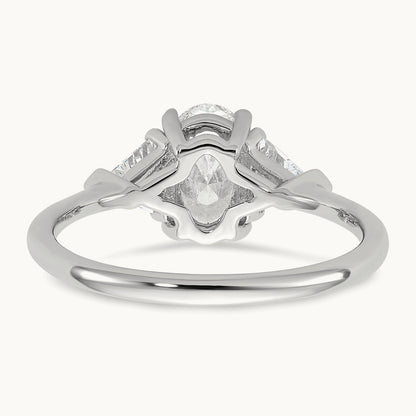 Oval & Trillion 3 Stone Engagement Ring, 1.50-4.00 ct tw Lab-Grown Diamond — 1 1/2 ct, 14K White Gold