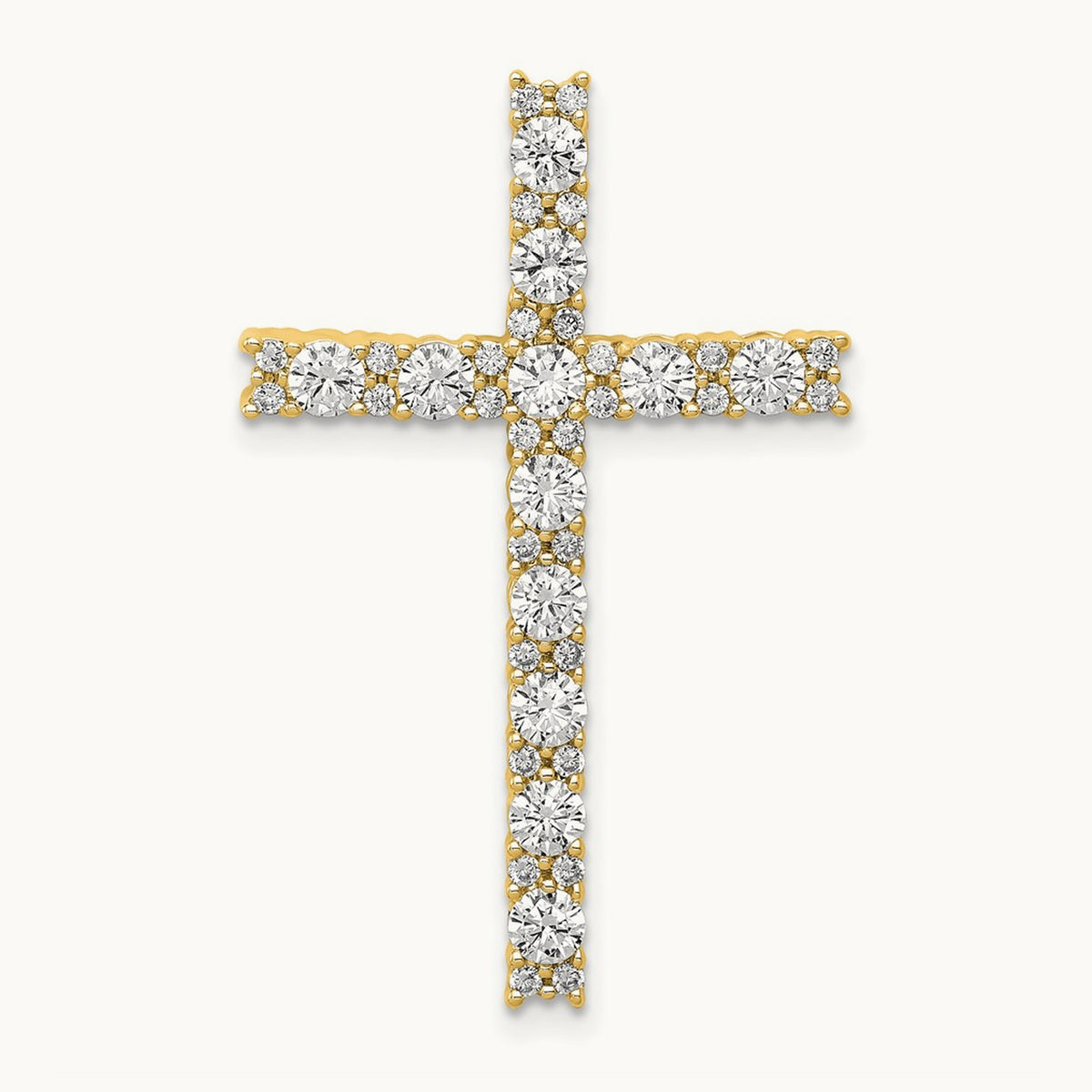 Cross Chain Slide Pendant, 0.50-1.00 ct tw Lab-Grown Diamond — 1 ct