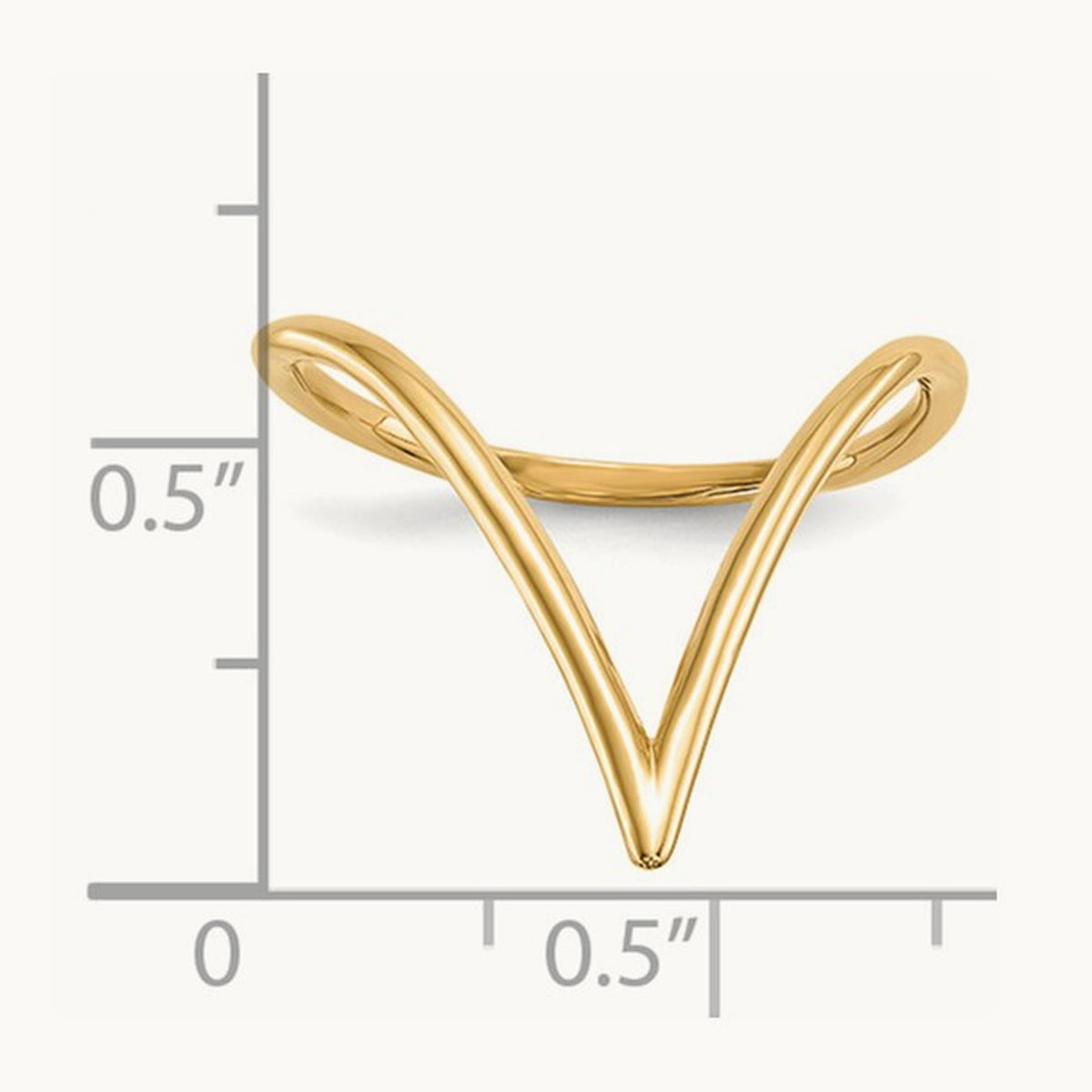 Chevron Shaped Ring, 14K