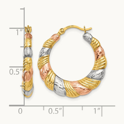 & and Hollow Scalloped Hoop Earrings — photo set