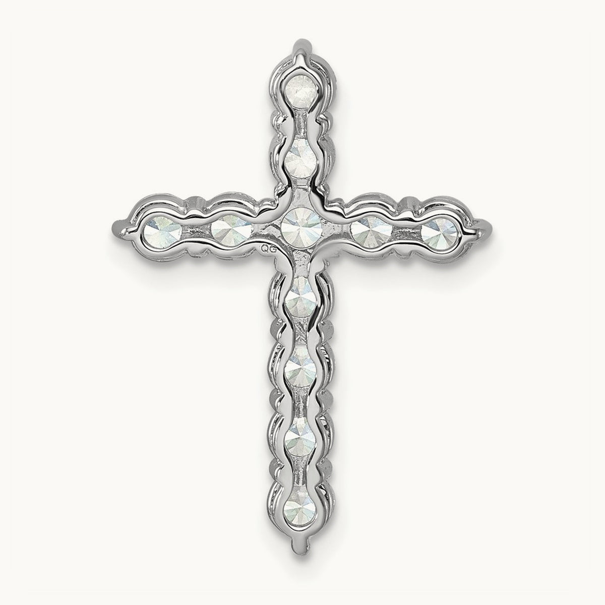 Cross Chain Slide Pendant, 2.00 ct tw Lab-Grown Diamond — 14K White Gold