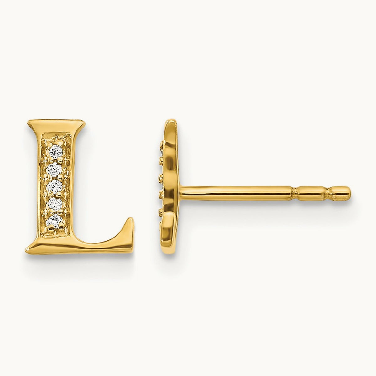 Diamond Earrings — 14K Yellow Gold, 8mm, L