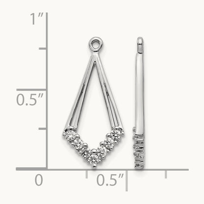 AA Diamond Shaped Diamond Earring Jacket, 14K White Gold
