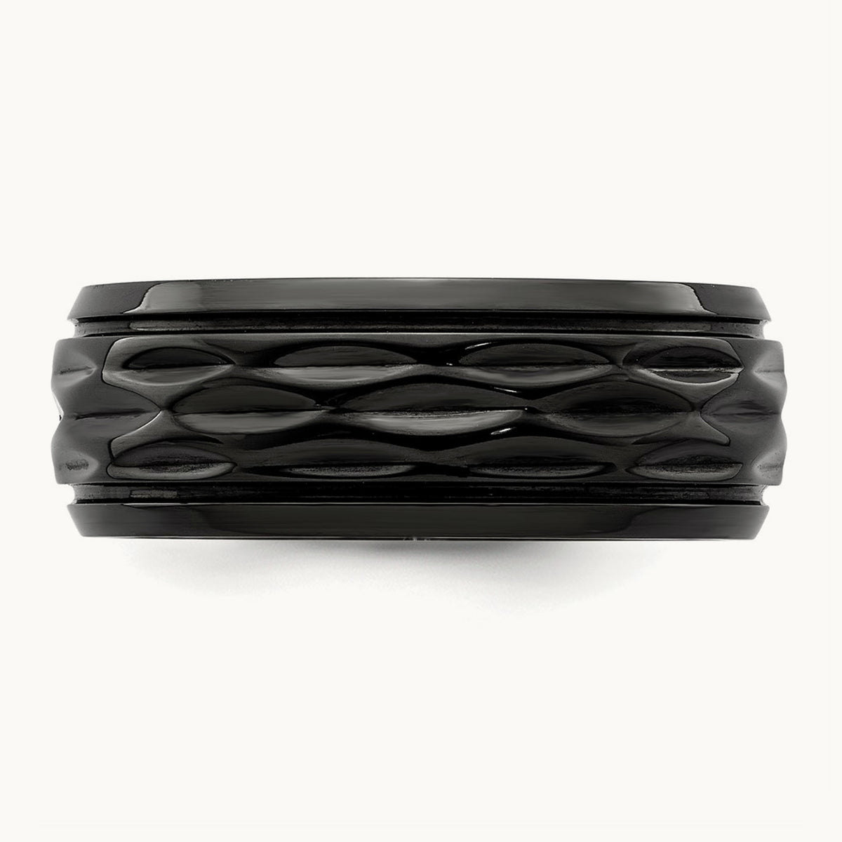 Black Zirconium Polished and D/C Band, 8mm