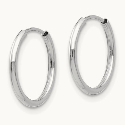 Madi K Endless Hoop 3 Pair Earring Set, 14K White Gold