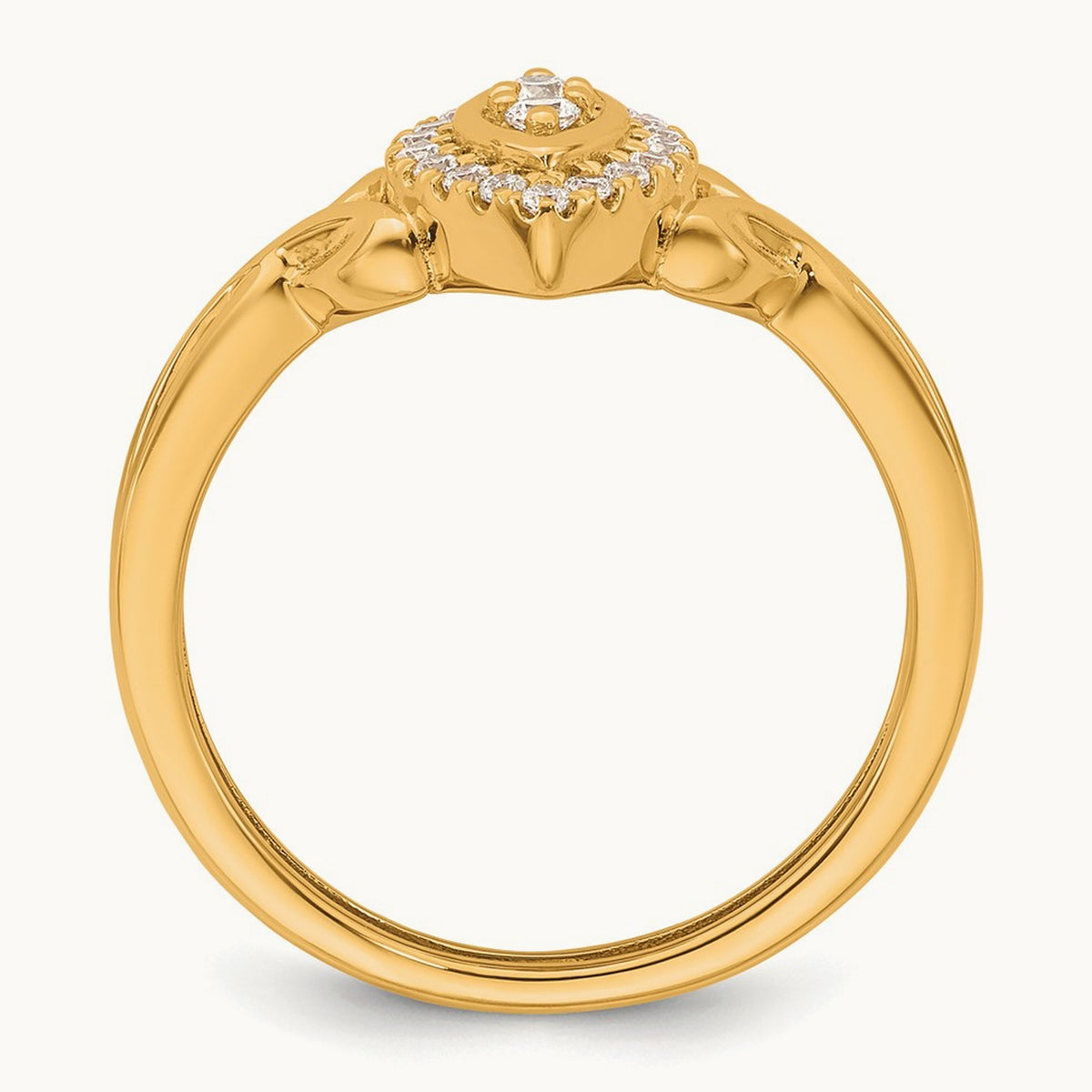 Complete Diamond Marquise Cluster Engagement Ring — 14K Yellow Gold