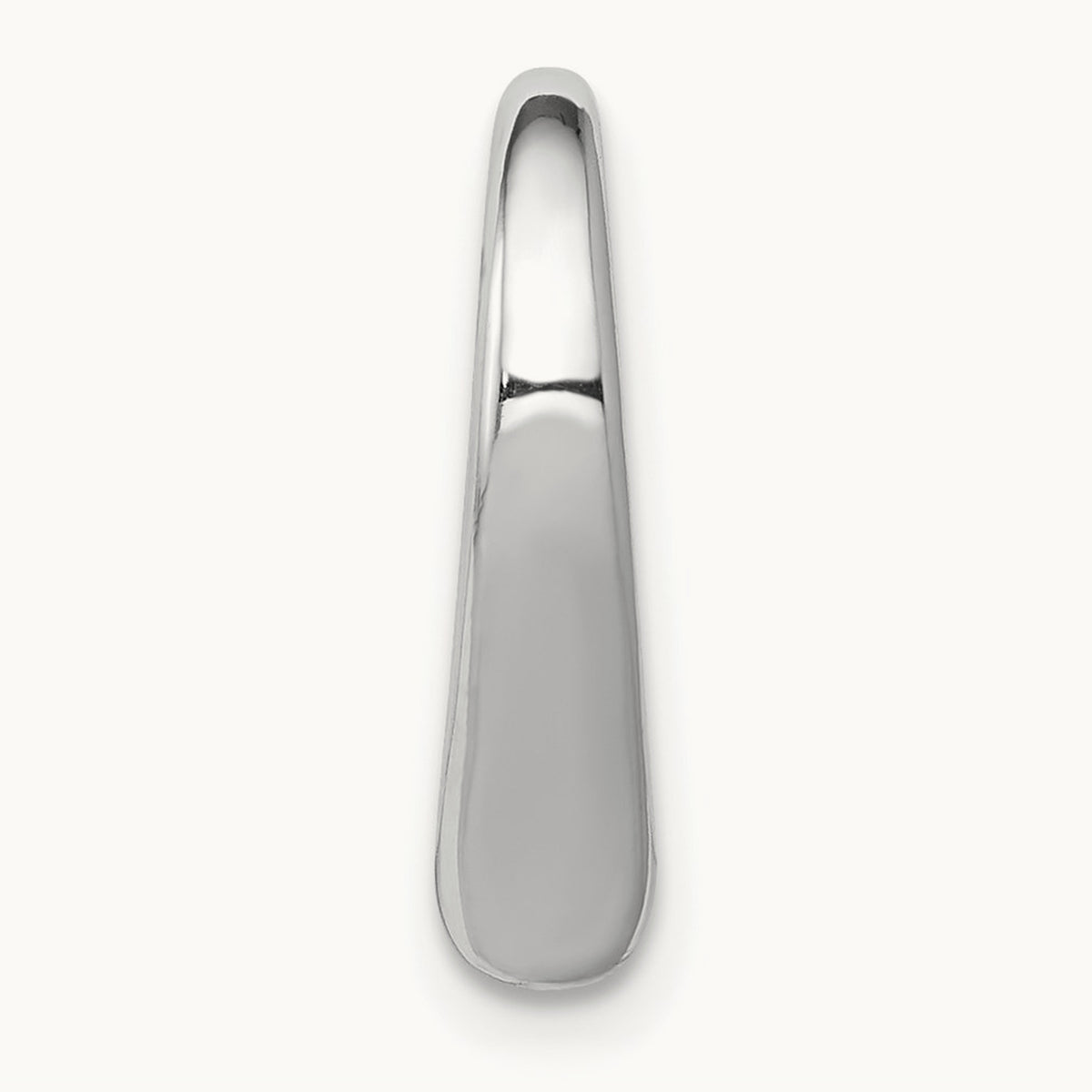Polished Heart Chain Slide — 14K White Gold, 15.5mm