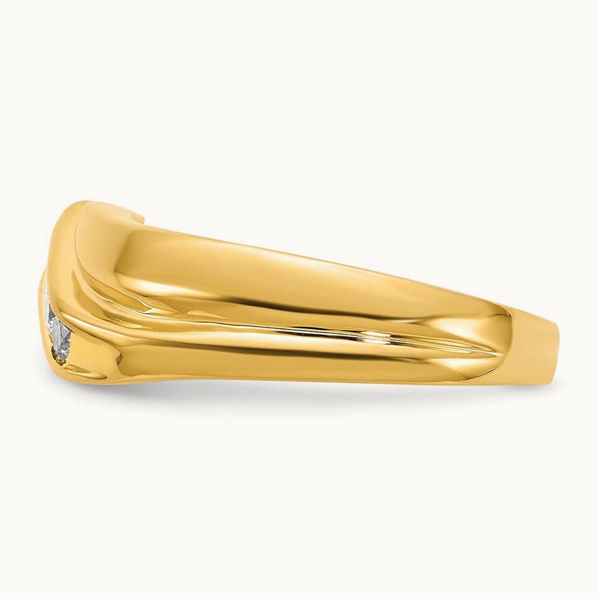 5 Stone Men's Ring, 0.25 ct tw Lab-Grown Diamond — 14K Yellow Gold, 10