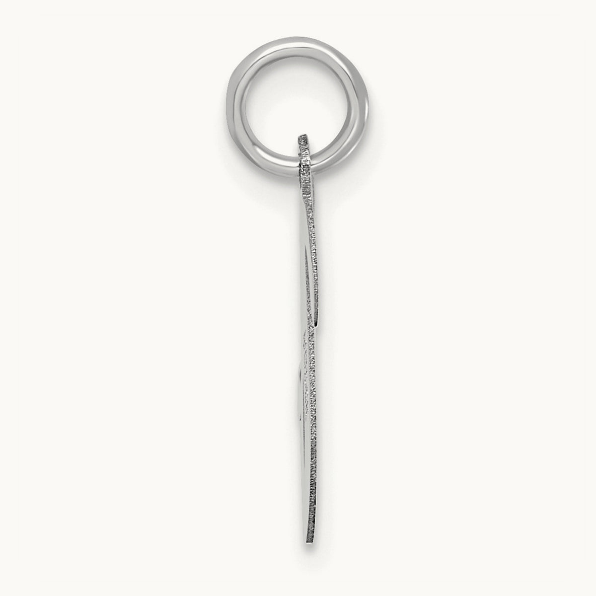 Medium Script Initial Charm — 14K White Gold, V