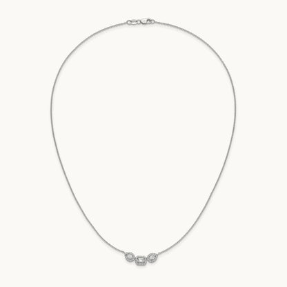 3 Stone Necklace, 0.75 ct tw Lab-Grown Diamond