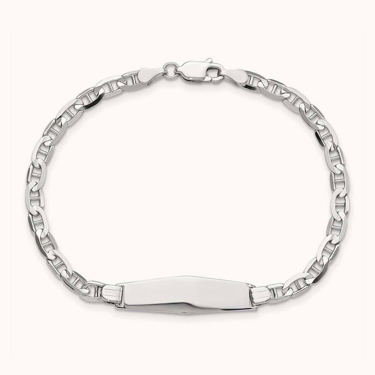 WG Soft Diamond Shape Anchor Link ID Bracelet, 14K