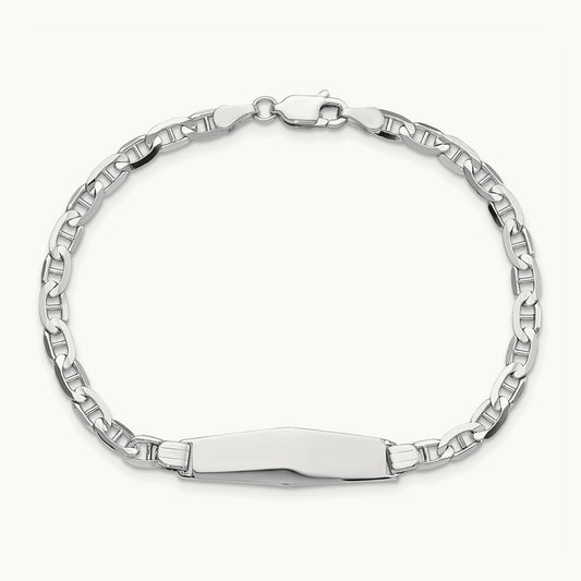 WG Soft Diamond Shape Anchor Link ID Bracelet, 14K