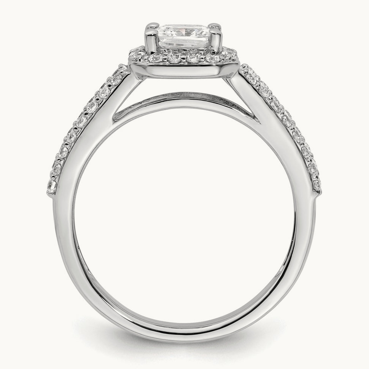 Princess Semi-Mount Halo Engagement Ring, 0.50 ct tw