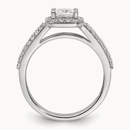 Princess Semi-Mount Halo Engagement Ring, 0.50 ct tw