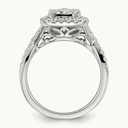 Cluster Engagement Ring, 1.00 ct tw Lab-Grown Diamond