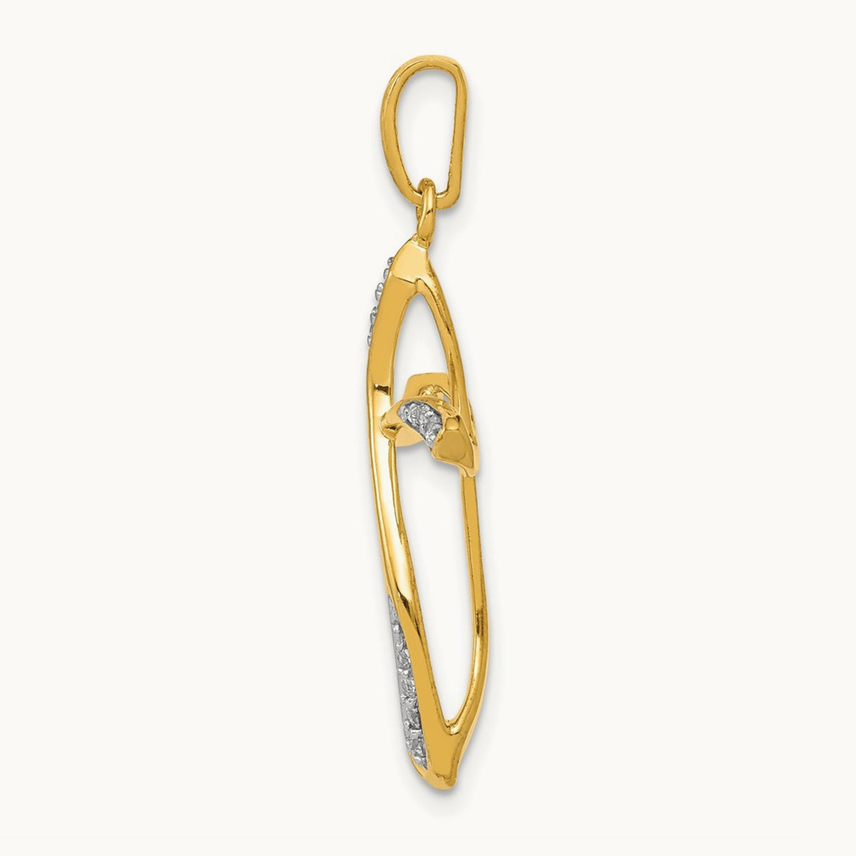 Cross Pendant, 0.07 ct tw Lab-Grown Diamond — 14K Yellow Gold