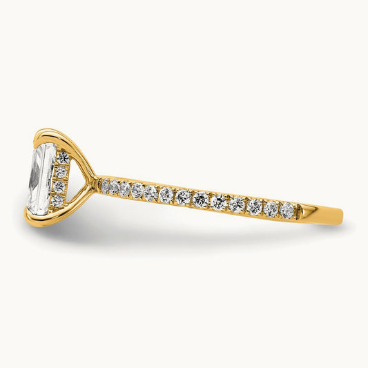Radiant with Flair Engagement Ring, 1.25-2.25 ct tw Lab-Grown Diamond — 1 1/3 ct, VS (Best), 14K Yellow Gold
