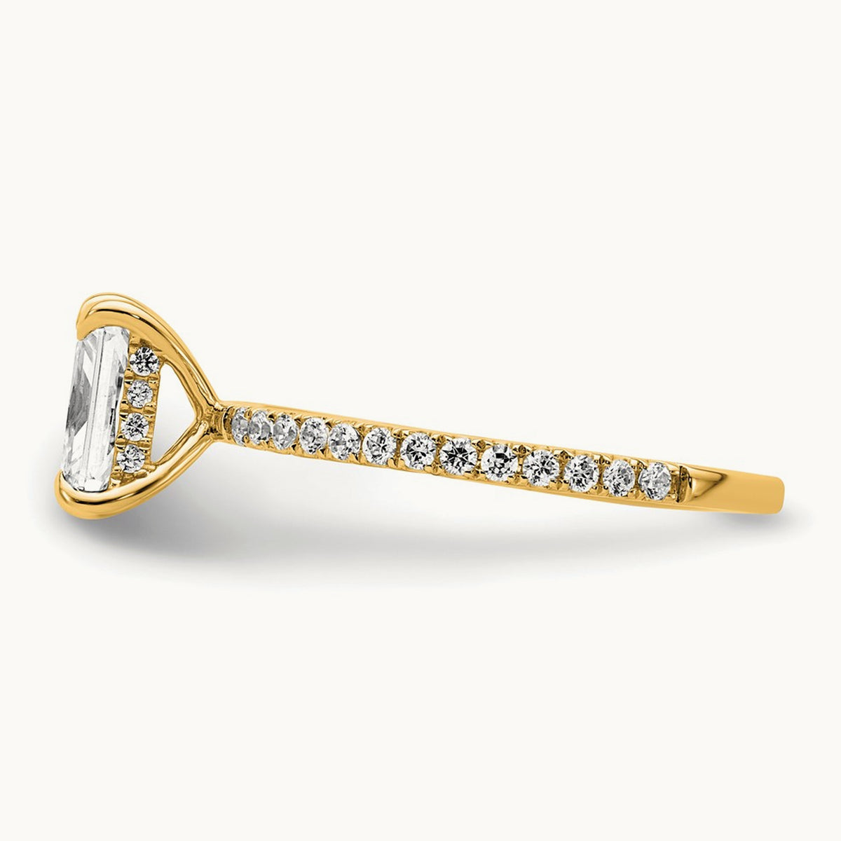 Solitaire with Flair Engagement Ring, 1.25-2.25 ct tw Lab-Grown Diamond — 1 1/3 ct, VS/SI (Great), 14K Yellow Gold
