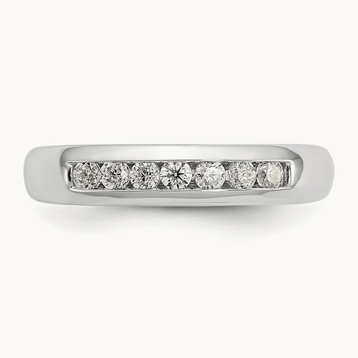 7-Stone Diamond Channel Band, 14K White Gold