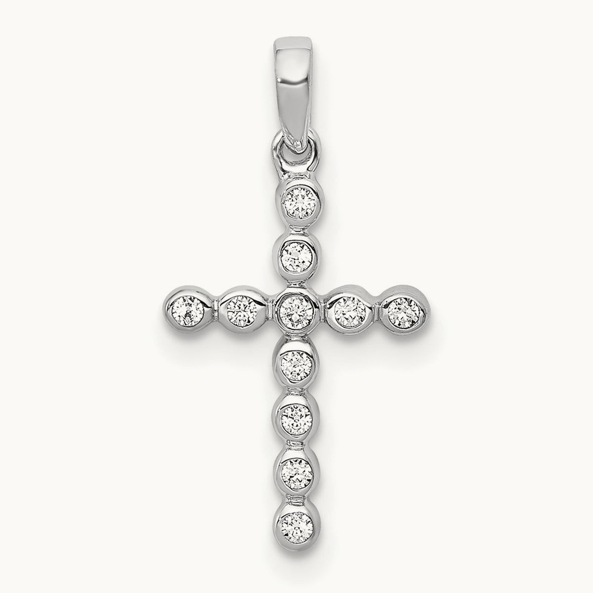 Cross Pendant, 0.10 ct tw Lab-Grown Diamond