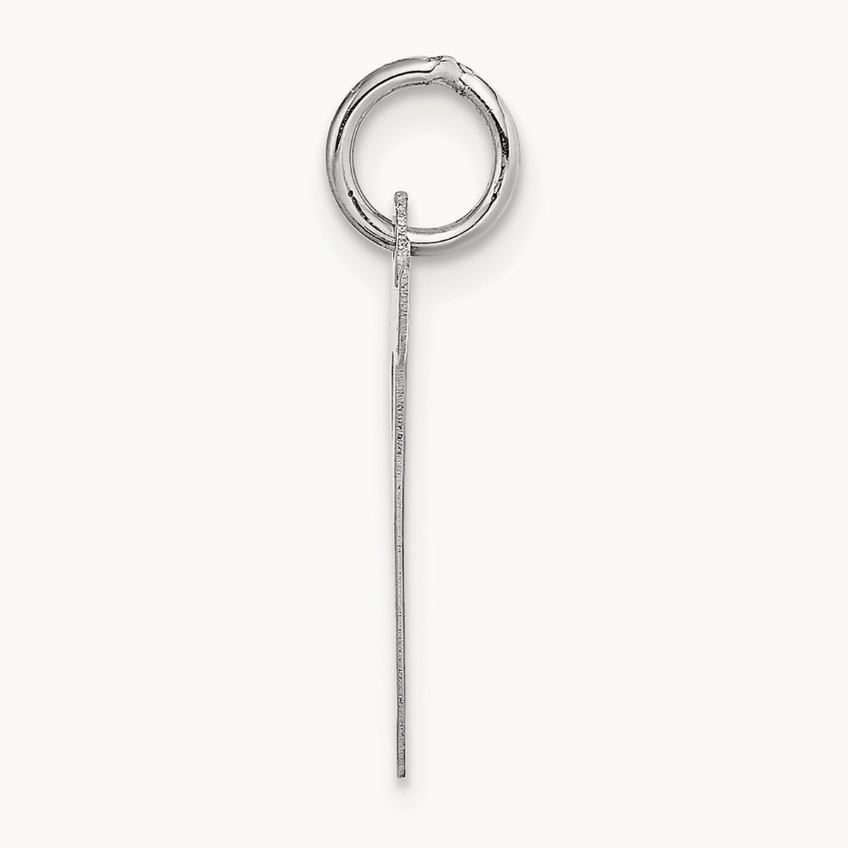 Large Script Initial Charm — 14K White Gold, T
