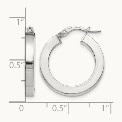 Plating Polished Hoop Earrings, 14K with White Rhodium — Leslie's