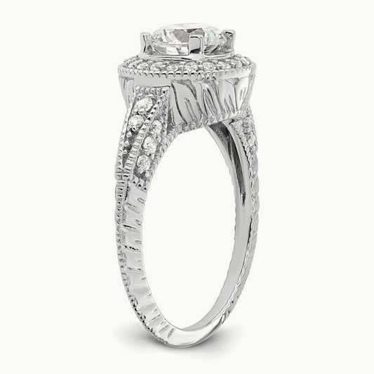 Round Semi-Mount Halo Engagement Ring, 0.25 ct tw