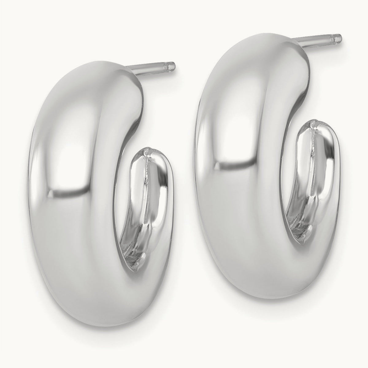Polished Hoop Post Earrings — photo set