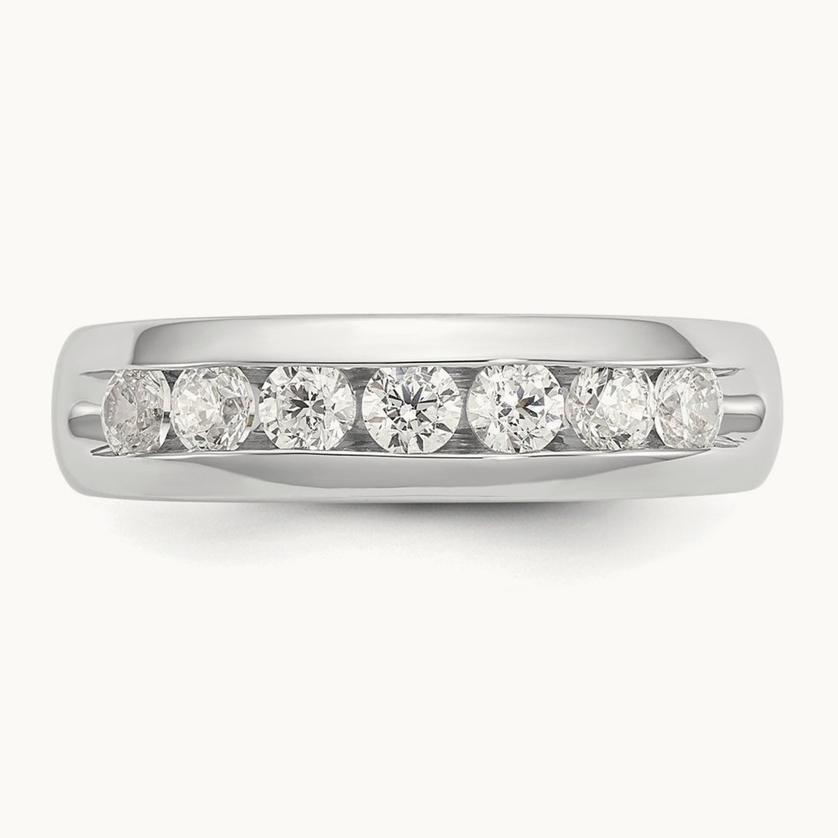 5-Stone Diamond Channel Band, 14K White Gold