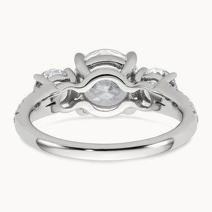 3 Stone Oval Ring, 3.25 ct tw Lab-Grown Diamond — 14K White Gold