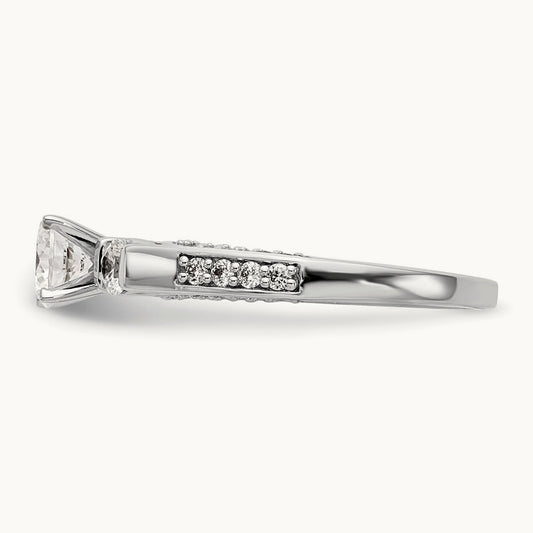 3-Stone Peg Set Semi-Mount Engagement Ring, 0.25 ct tw