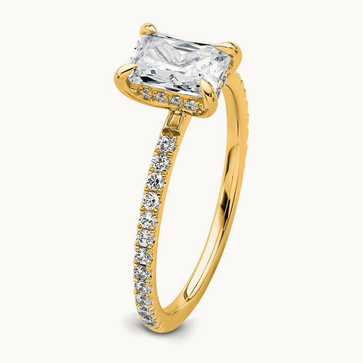 Solitaire with Flair Engagement Ring, 1.25-2.25 ct tw Lab-Grown Diamond — 1 1/3 ct, VS/SI (Great), 14K Yellow Gold